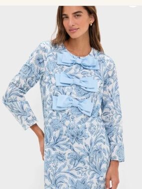 HYACINTH HOUSE Blue Chintz Clarice Bows Dress